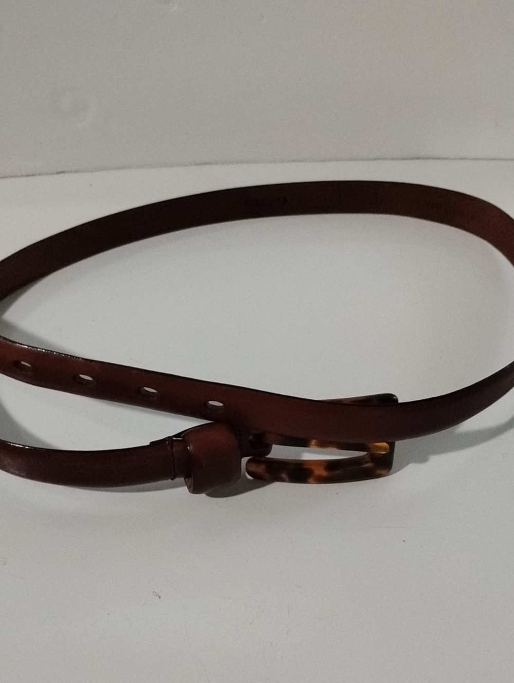 Fossil Brown Leather Women’s Belt with Tortoiseshell Buckle Size Medium